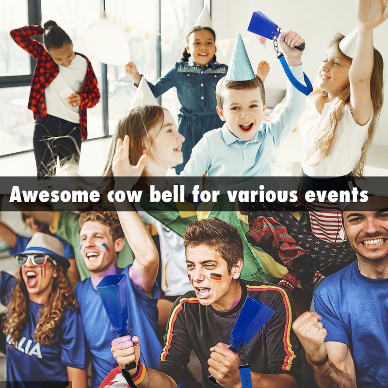 CHMI Cow Bells with Wrist Strap - Cowbell with Handle 2pcs, Customizable Cowbells for Sporting Events, for Football Games,Chimes, Percussion, Musical Instruments, Call Bell, Farm Ranch (blue-1pack) - Image 4